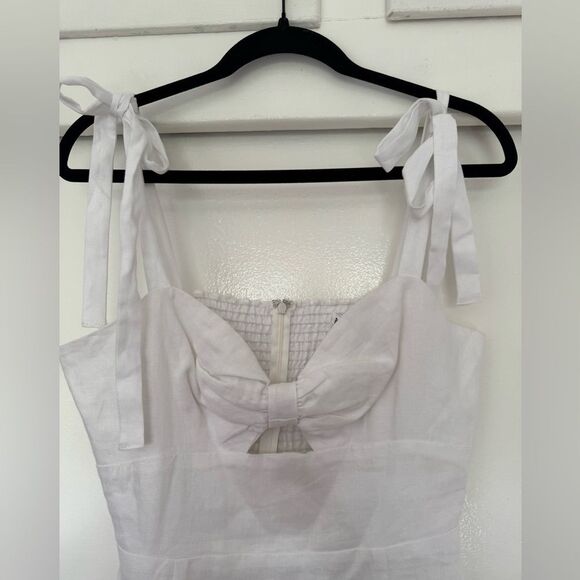 NWT Reformation White Pearson Linen Mini Dress Size 10 - Picture 5 of 7